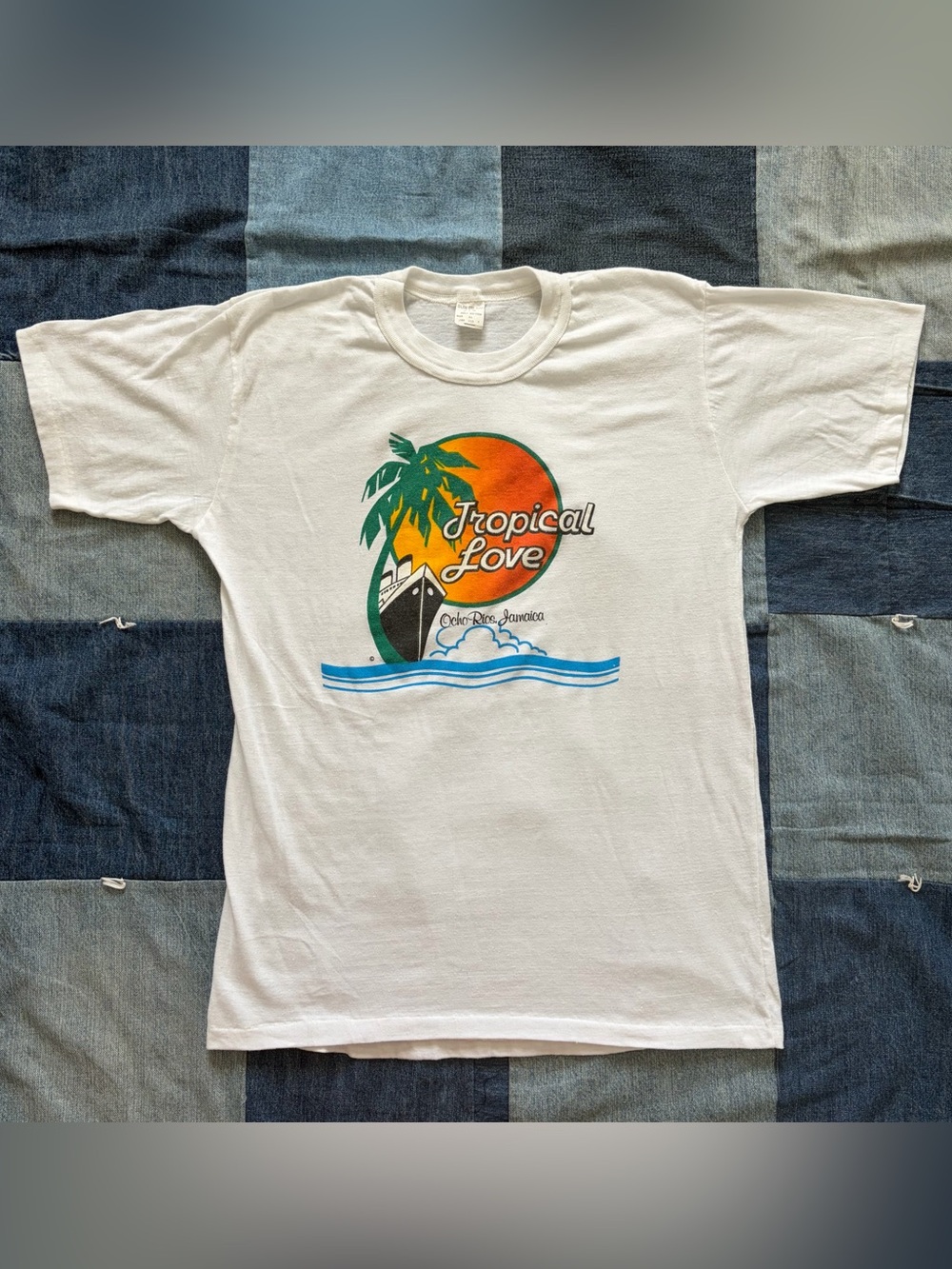 Vintage 70s Sun Island tropical love ocho rios Jamaica single stitch size XL